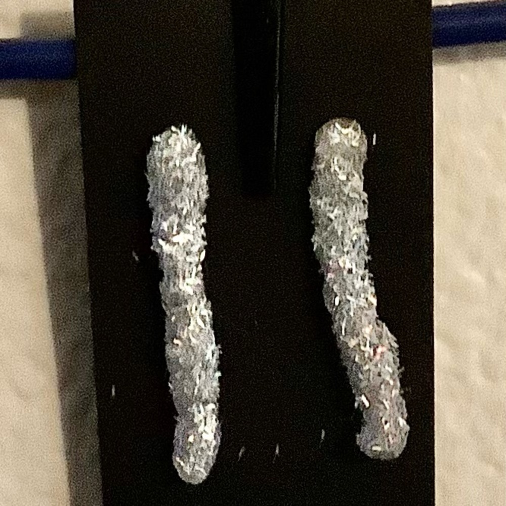 Silver Glue Glitter Earrings